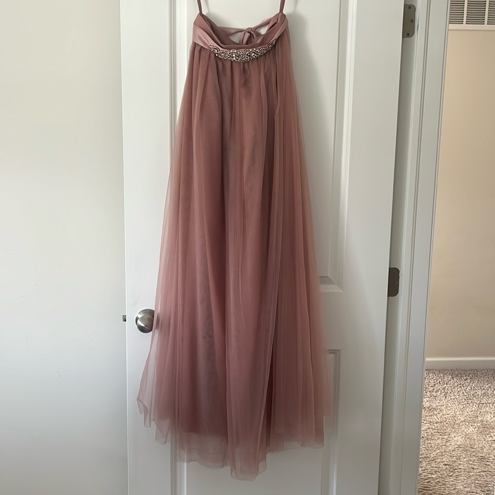 Tulle skirt with belt - dusty rose